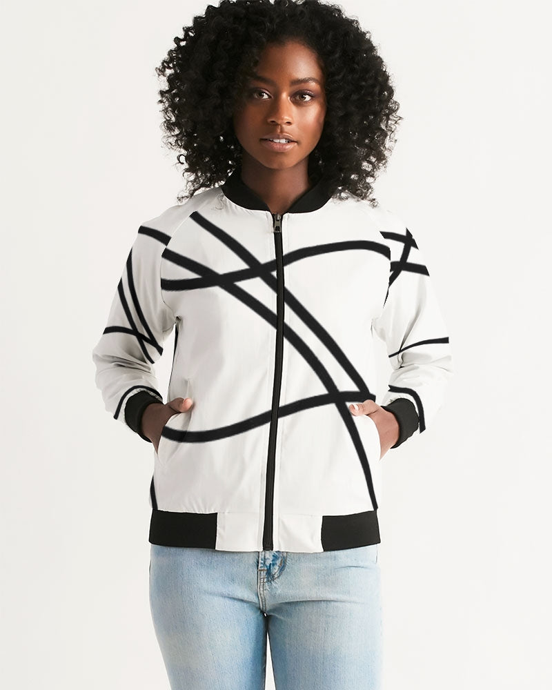 Sleek Statement Women's All-Over Print Bomber Jacket