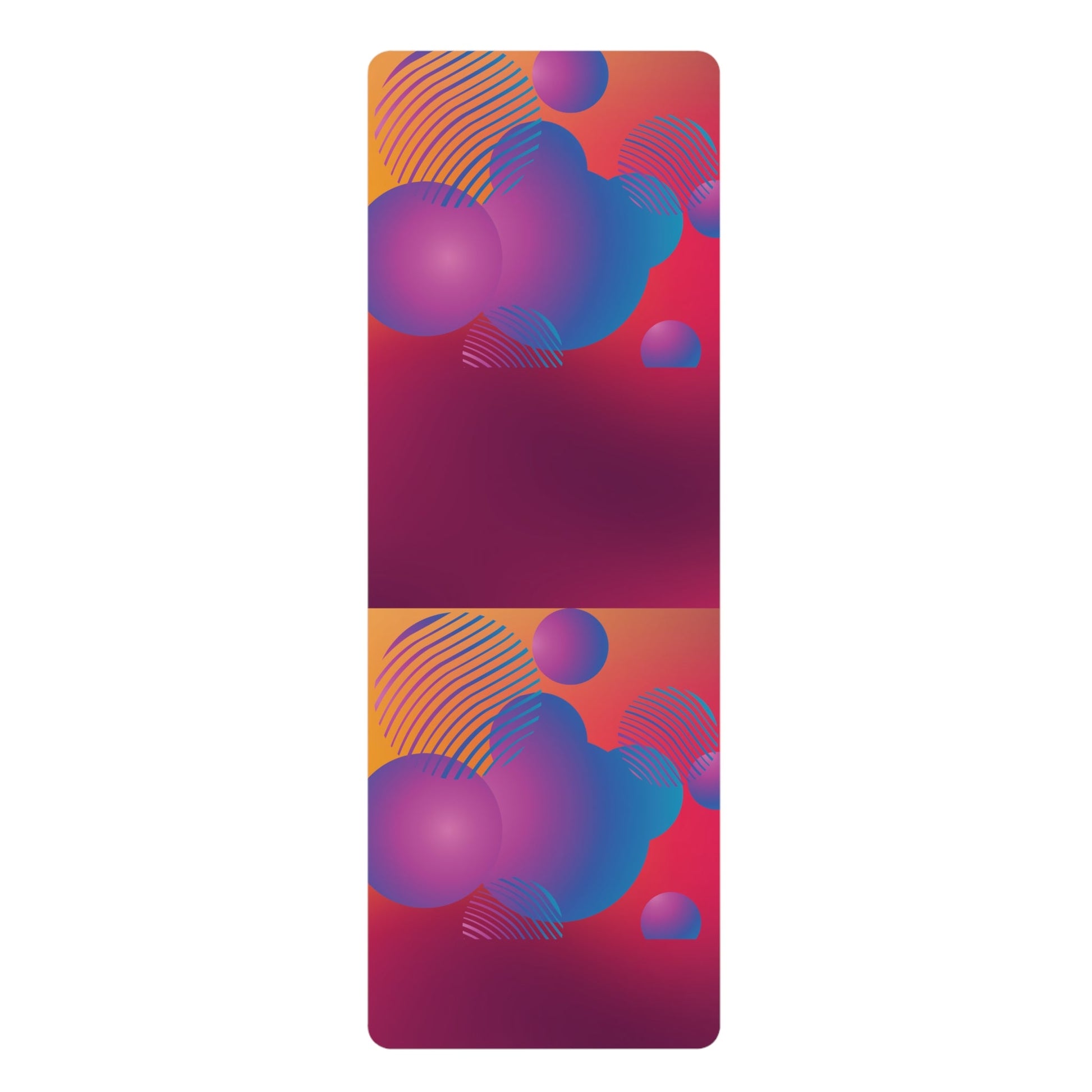 Fuchsia Circles - Eco-Friendly Non-Slip Rubber Exercise Mat Printify