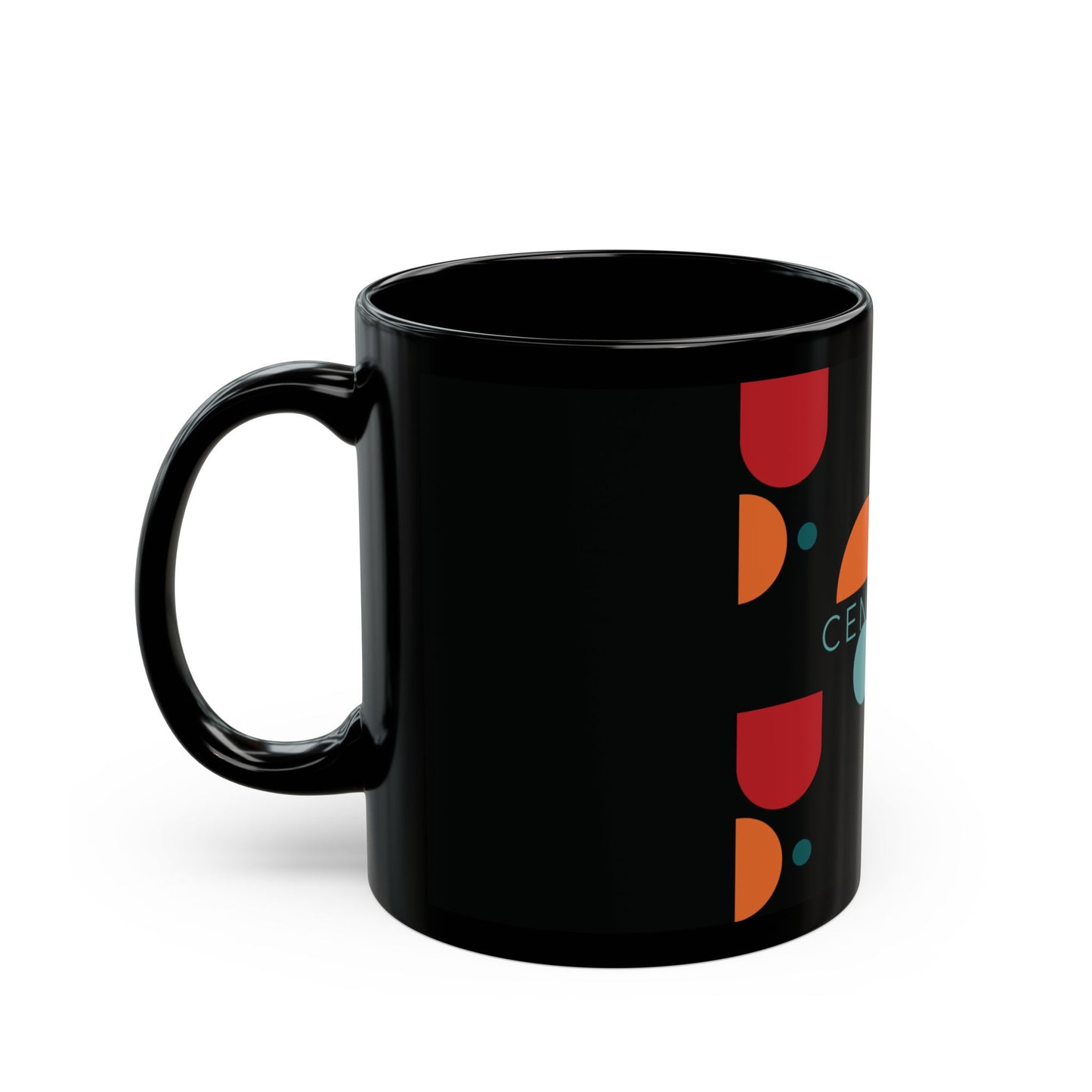Centered Geometric Black Coffee Mug