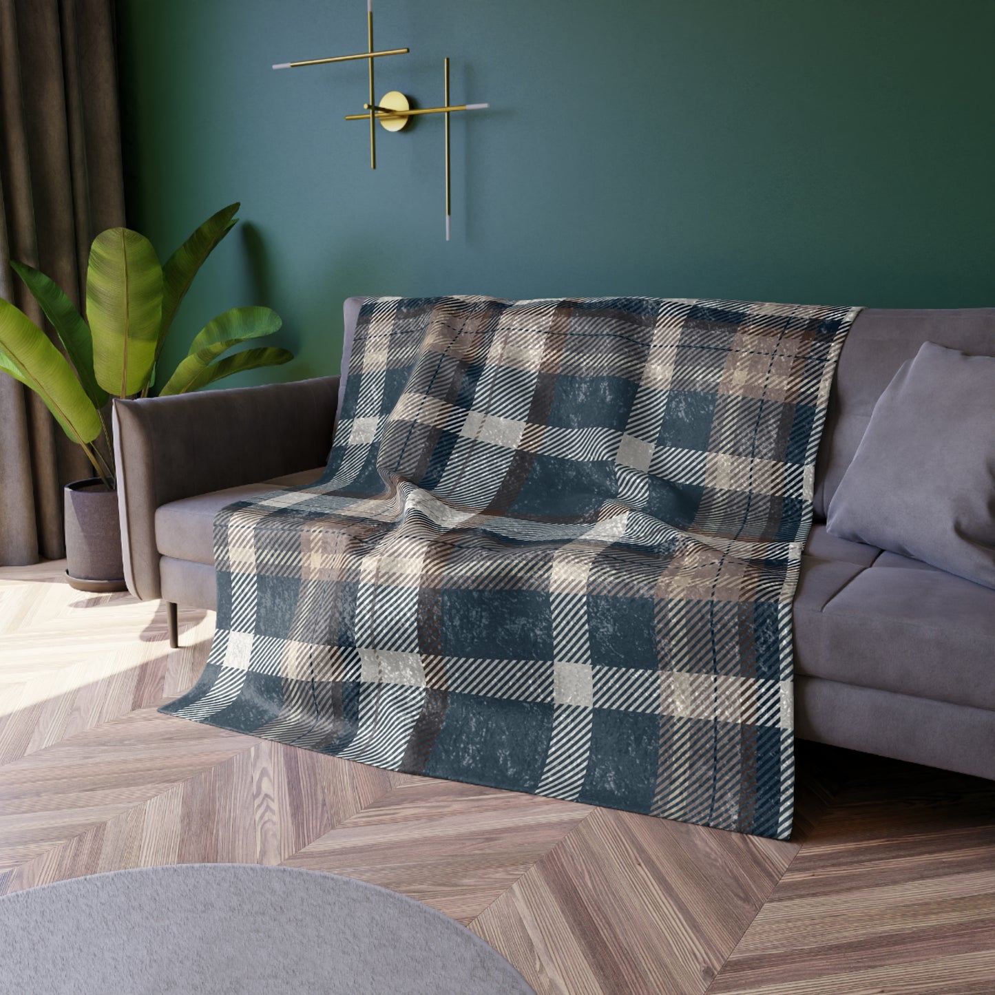 Crushed Velvet Blanket - Highland Charm