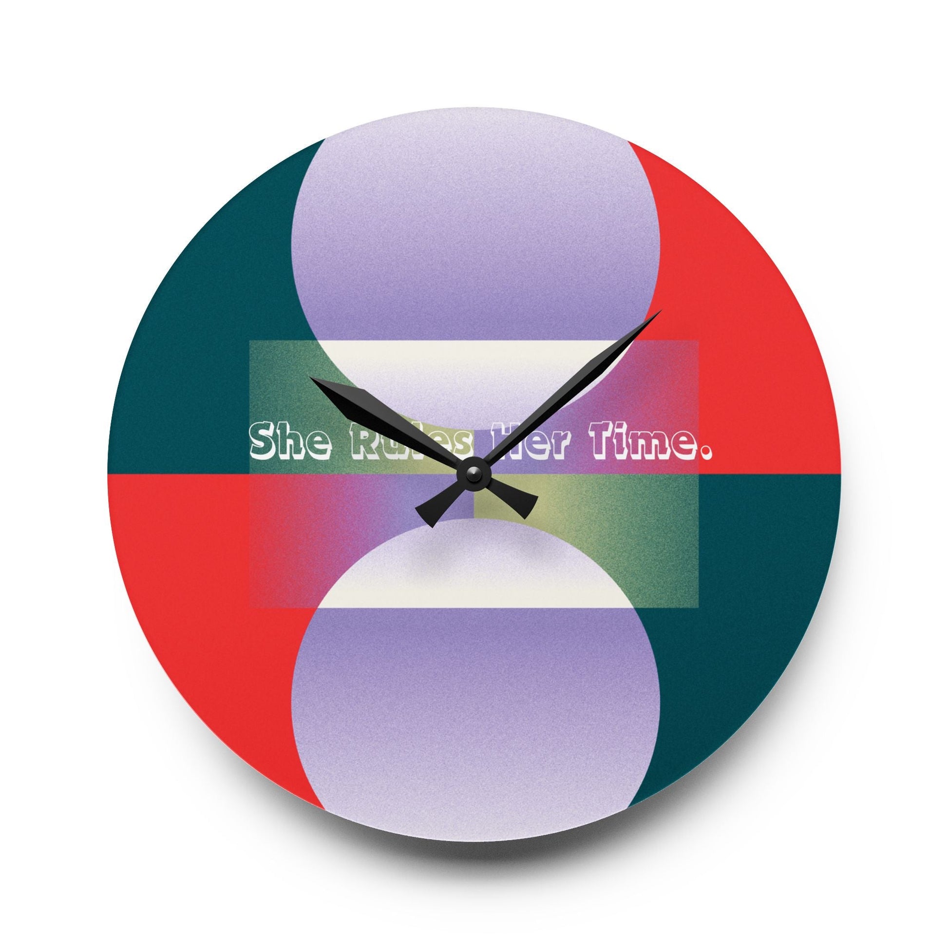 She Rules Her Time Acrylic Wall Clock Allthingsladyobee