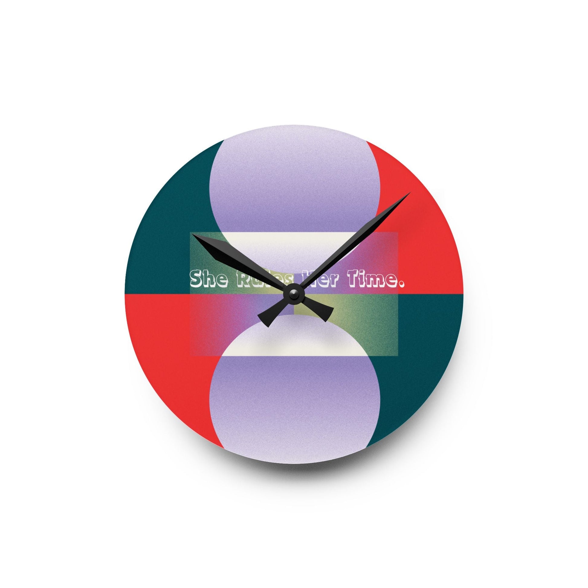 She Rules Her Time Acrylic Wall Clock Allthingsladyobee