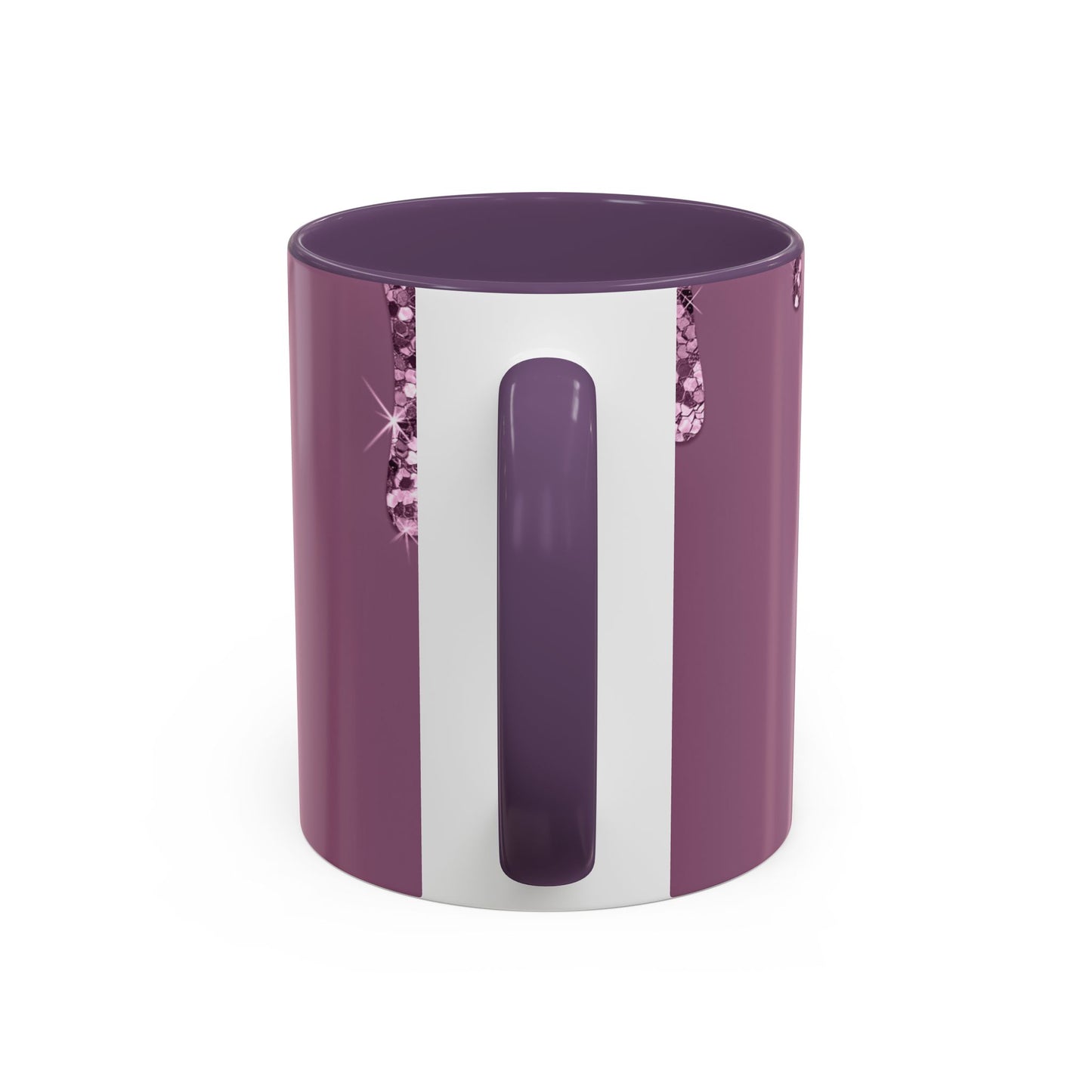 Pink Glam Accent Coffee Mug with Dripping Rhinestone Design