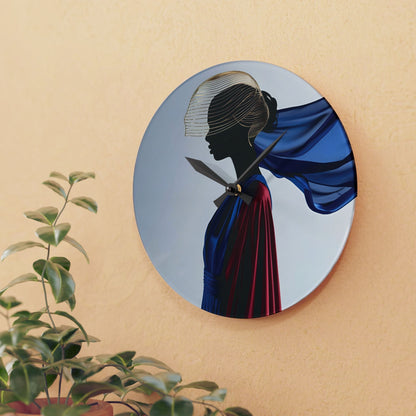 Elegance is her armor Acrylic Wall Clock Allthingsladyobee