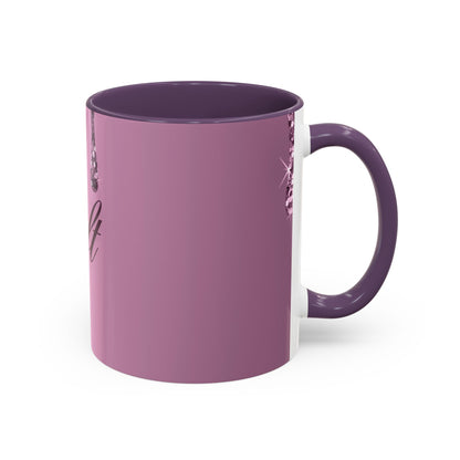 Pink Glam Accent Coffee Mug with Dripping Rhinestone Design