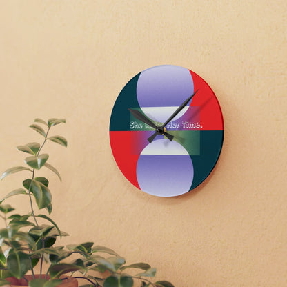 She Rules Her Time Acrylic Wall Clock Allthingsladyobee
