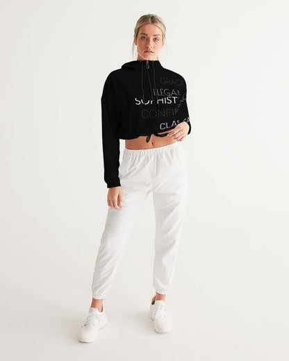 Essence of a Lady Cropped Windbreaker- Black