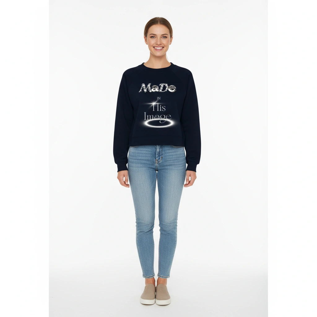 Made In His Image Crop Sweatshirt