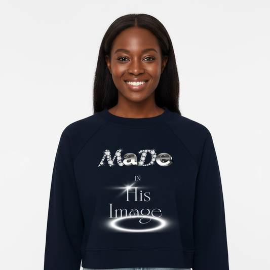Made In His Image Crop Sweatshirt