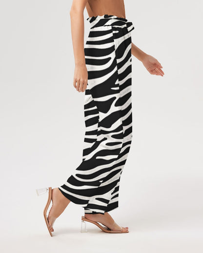 Wild Elegance Collection Women's All-Over Print High-Rise Wide Leg Pants