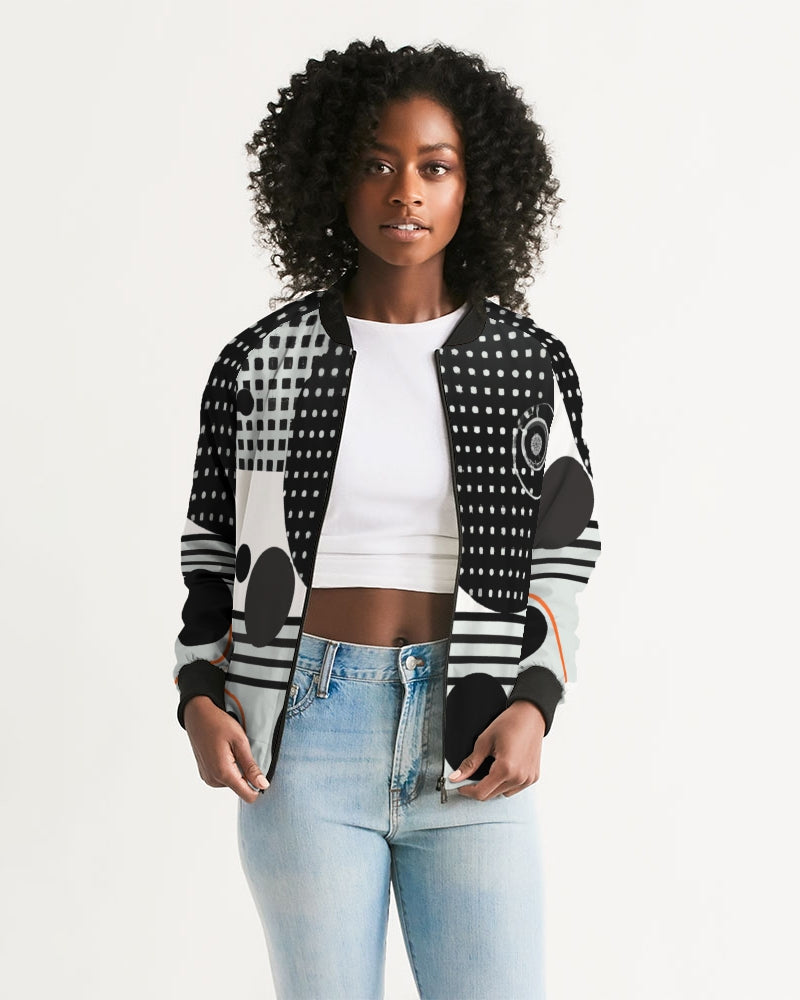 Chic Commander Women's All-Over Print Bomber Jacket