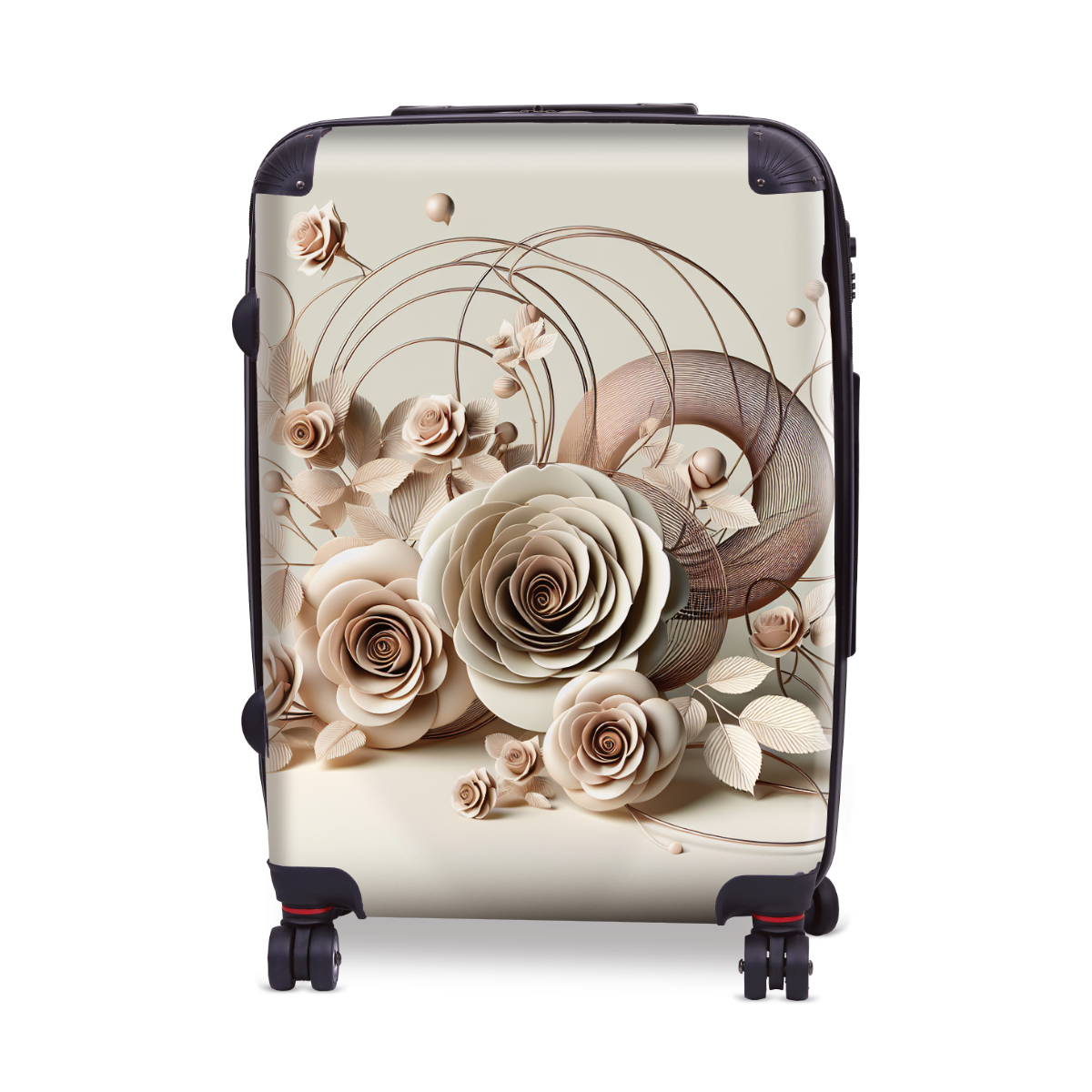 Cream Rose Luggage