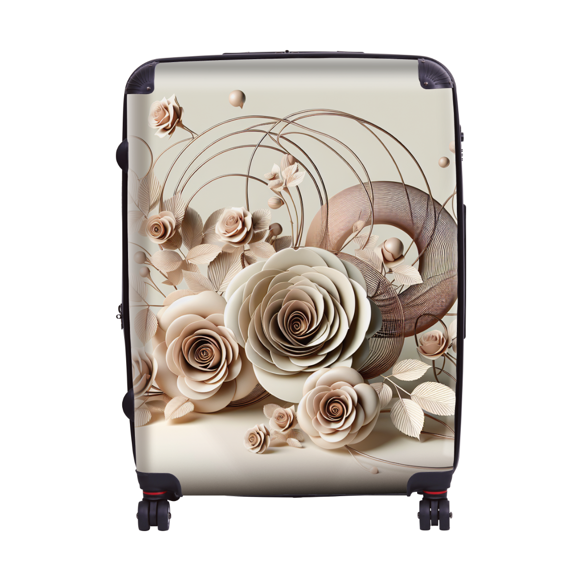 Cream Rose Luggage