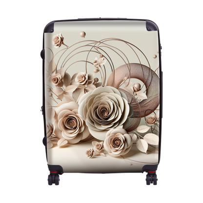 Cream Rose Luggage