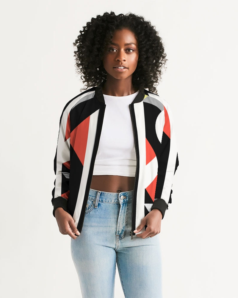 Bold Blossom Women's All-Over Print Bomber Jacket