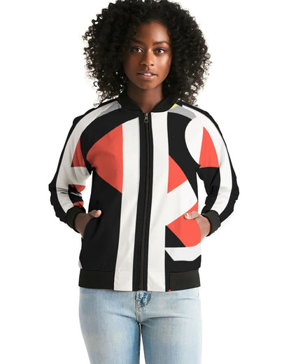 Bold Blossom Women's All-Over Print Bomber Jacket