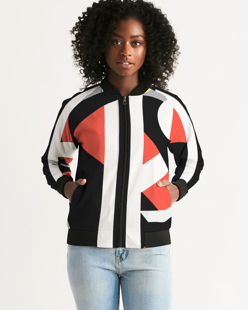 Bold Blossom Women's All-Over Print Bomber Jacket