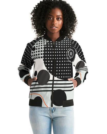 Chic Commander Women's All-Over Print Bomber Jacket