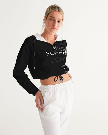 Essence of a Lady Cropped Windbreaker- Black