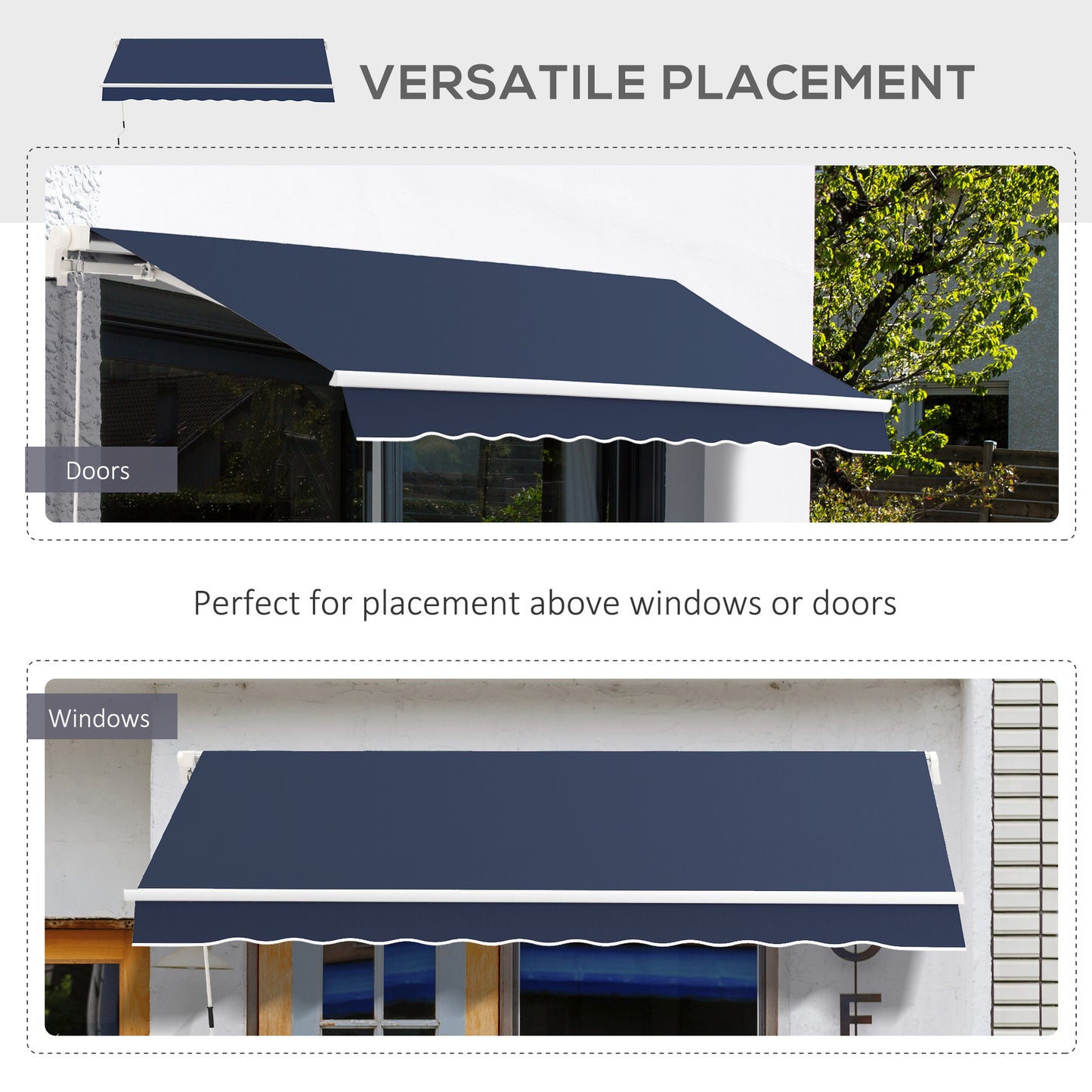 Outsunny 10' x 8' Retractable Awning, Patio Awnings, Sunshade Shelter