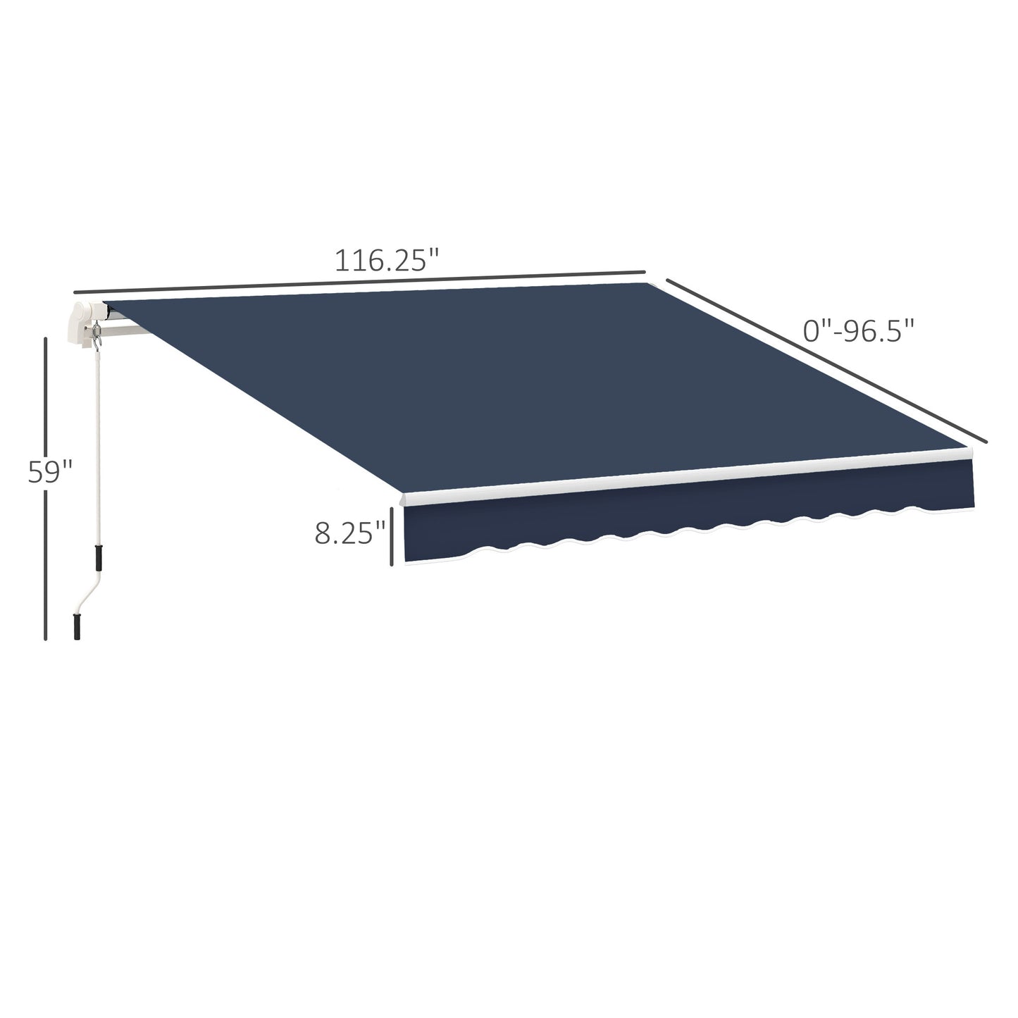 Outsunny 10' x 8' Retractable Awning, Patio Awnings, Sunshade Shelter