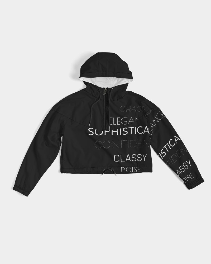 Essence of a Lady Cropped Windbreaker- Black