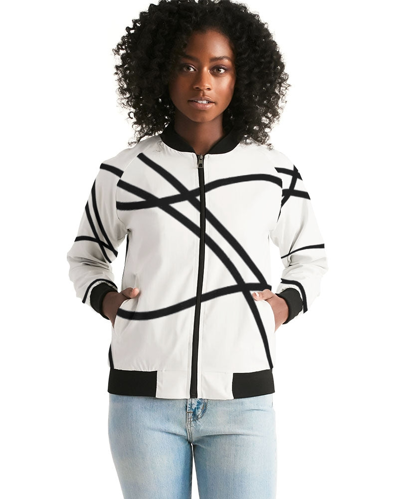 Sleek Statement Women's All-Over Print Bomber Jacket