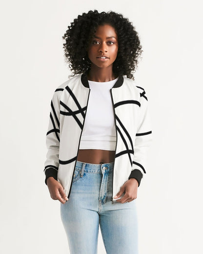 Sleek Statement Women's All-Over Print Bomber Jacket